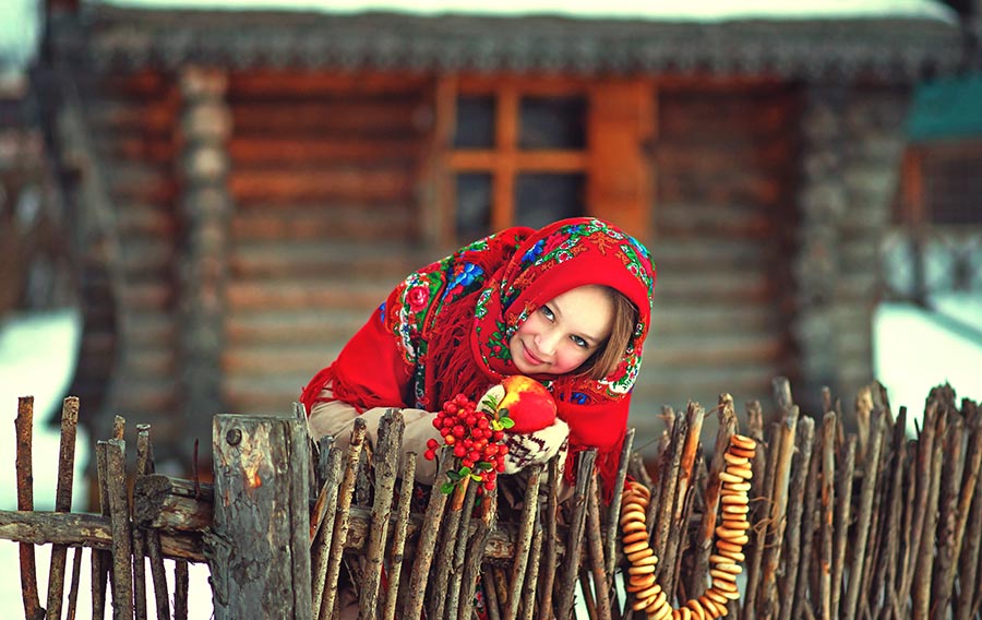 Sexy girl Women in Slavic costumes in Yancheng