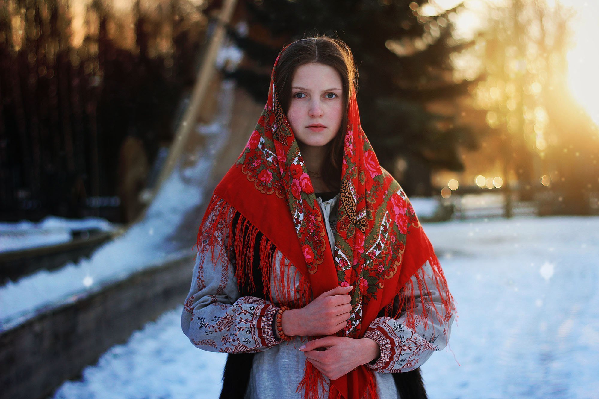 Girls in Slavic costumes in Yancheng